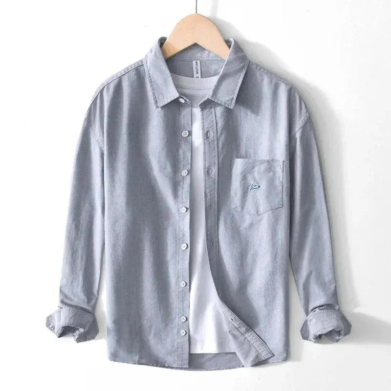 100% Cotton Breathable Soft Oxford Long-Sleeved Shirt ( Pack of 4 )
