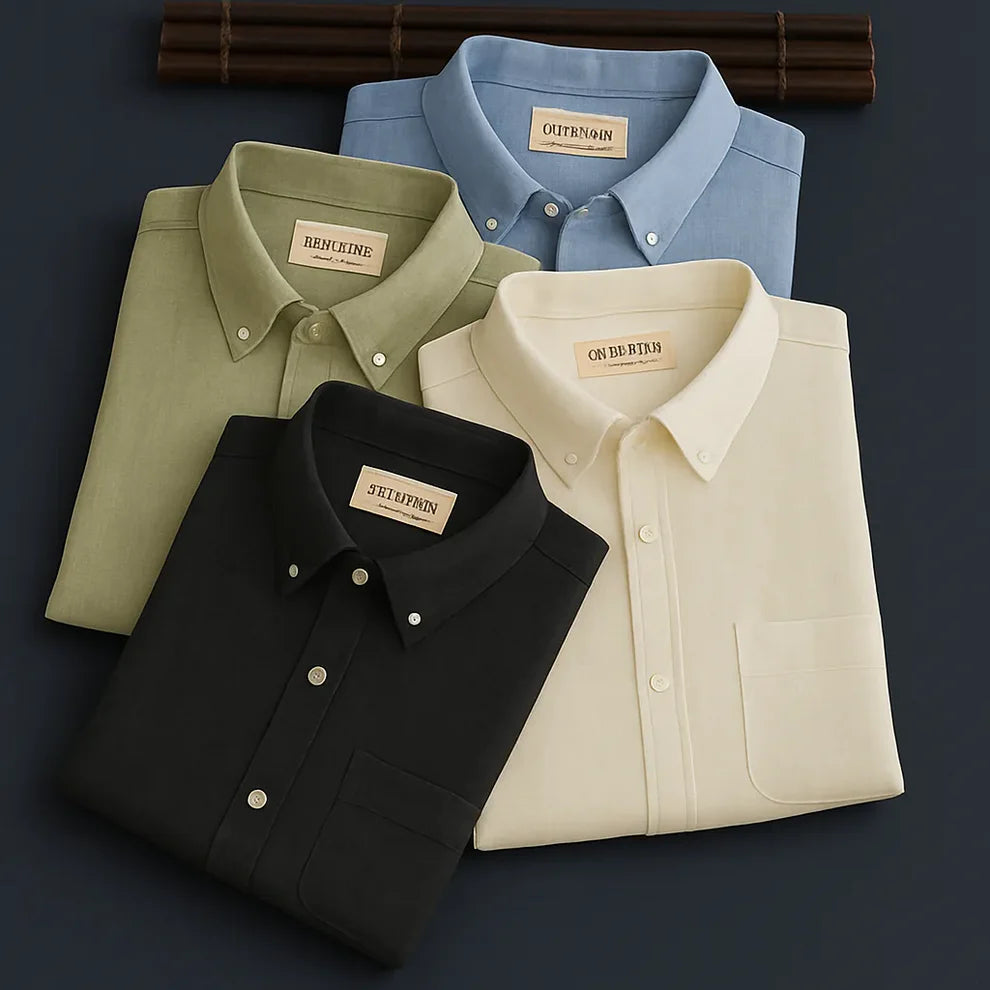 Men's Summer Cotton Linen Shirts (Pack Of 4)