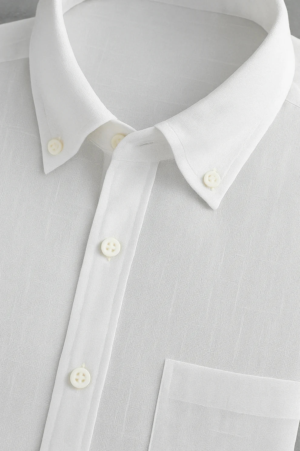 Men's Premium Line White Cotton Linen Shirt (Pack Of 4)