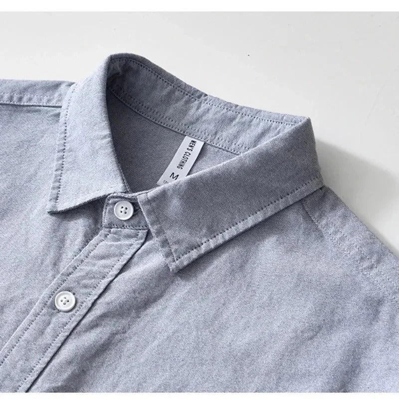 100% Cotton Breathable Soft Oxford Long-Sleeved Shirt ( Pack of 4 )